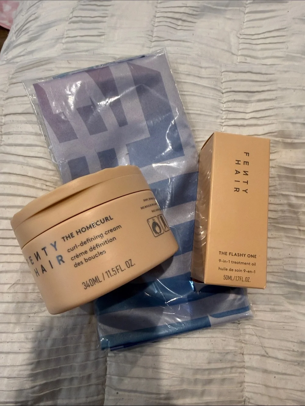 Fenty Hair Bundle Homecurl Curl-Defining Cream and 9-in-1 Hair Oil